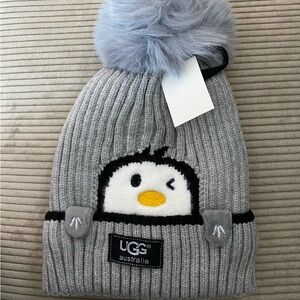 Kids Penguin Knit Beanie with Pom